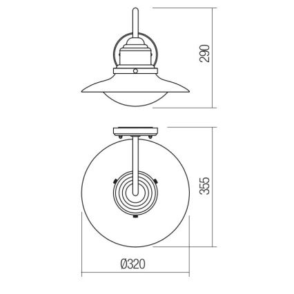 Redo 90093 - Zunanja stenska svetilka ELIO 1xE27/42W/230V IP44