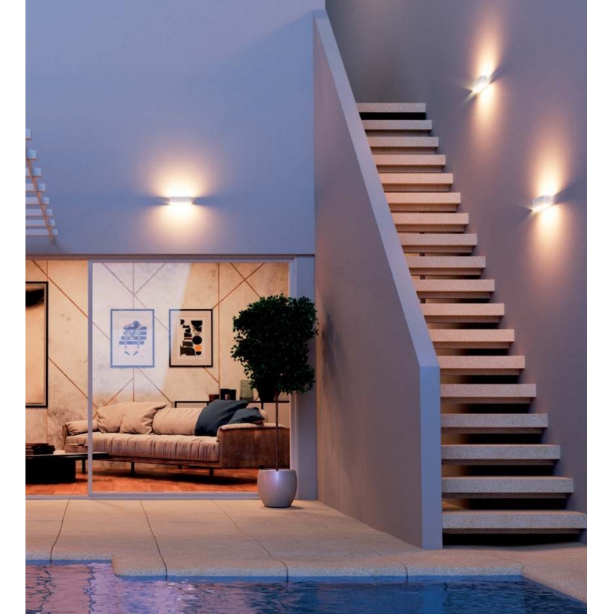 Redo 90095 - LED zunanja stenska svetilka PLANIT LED/10W/230V 3000K IP54 bela