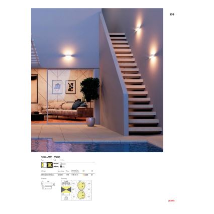 Redo 90095 - LED zunanja stenska svetilka PLANIT LED/10W/230V 3000K IP54 bela