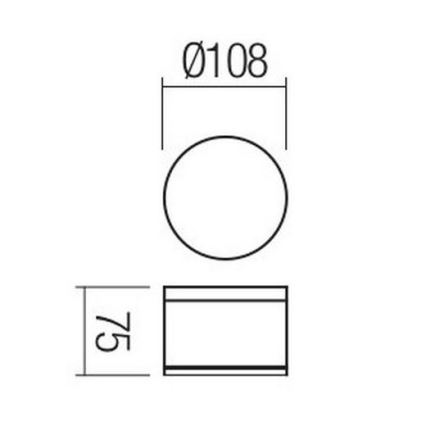 Redo 90107 - Zunanja stropna LED svetilka AKRON LED/9W/230V, premer 10,8 cm, IP54