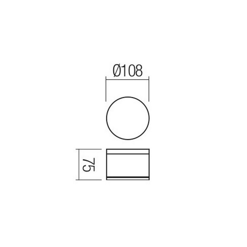 Redo 90107 - Zunanja stropna LED svetilka AKRON LED/9W/230V, premer 10,8 cm, IP54