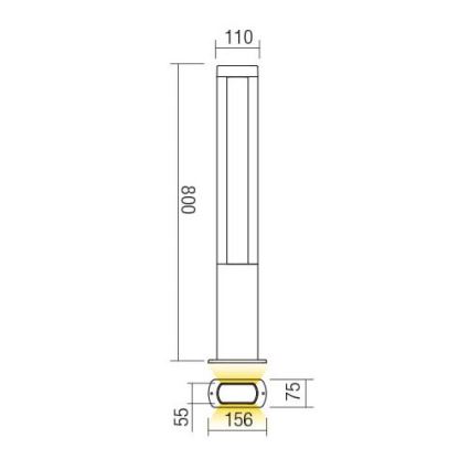 Redo 90125 - LED zunanja svetilka DOLMEN LED/12,44W/230V IP54 antracit