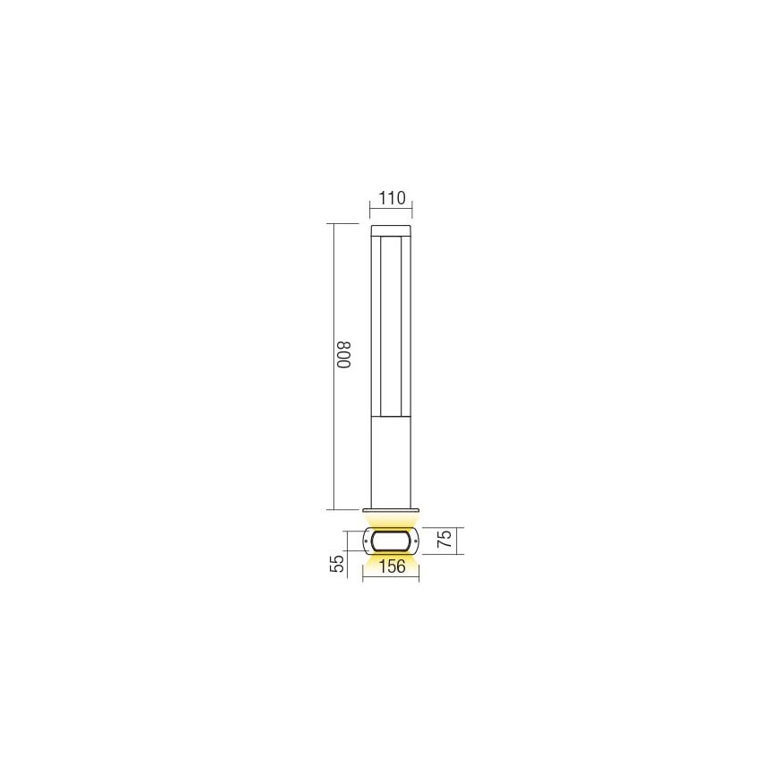 Redo 90125 - LED zunanja svetilka DOLMEN LED/12,44W/230V IP54 antracit