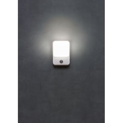 Redo 90132 - LED zunanja stenska svetilka s senzorjem gibanja in mraka COLIN LED/9W/230V 4000K IP54 bela