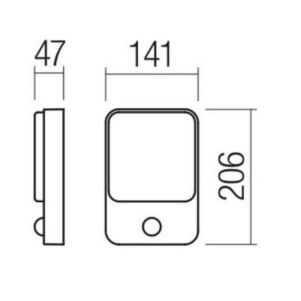 Redo 90133 - LED Zunanja stenska svetilka s senzorjem COLIN 1xLED/9W/230V IP54