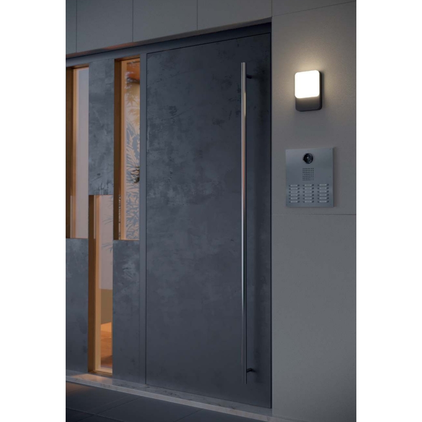 Redo 90133 - LED zunanja stenska svetilka COLIN s senzorjem gibanja in senzorjem mraka LED/9W/230V 3000K IP54 antracit