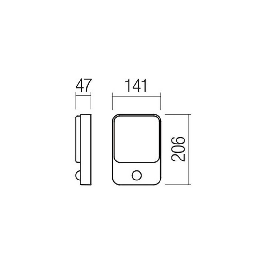 Redo 90133 - LED zunanja stenska svetilka COLIN s senzorjem gibanja in senzorjem mraka LED/9W/230V 3000K IP54 antracit