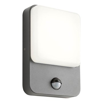 Redo 90134 - LED zunanja stenska svetilka s senzorjem gibanja in senzorjem mraka COLIN LED/9W/230V 4000K IP54 antracit