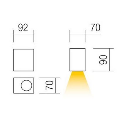 Redo 90151 - Zunanja stenska svetilka PUNTA 1xGU10/7W/230V IP44