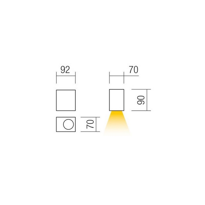 Redo 90151 - Zunanja stenska svetilka PUNTA 1xGU10/7W/230V IP44