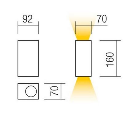 Redo 90152 - Zunanja stenska svetilka PUNTA 2xGU10/7W/230V IP44