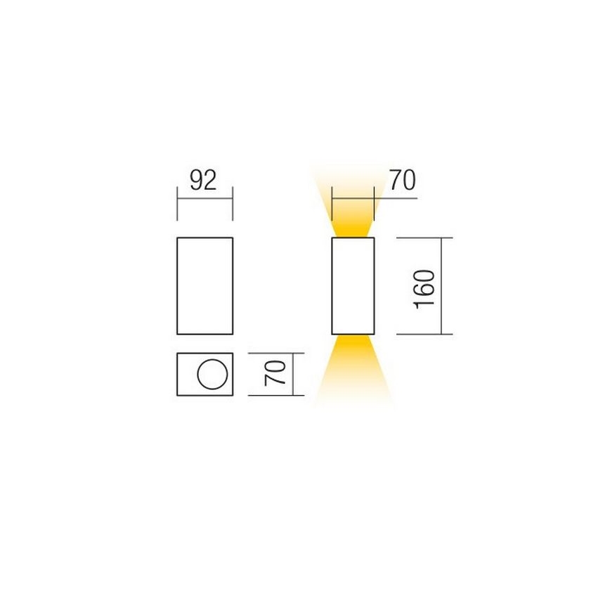 Redo 90152 - Zunanja stenska svetilka PUNTA 2xGU10/7W/230V IP44