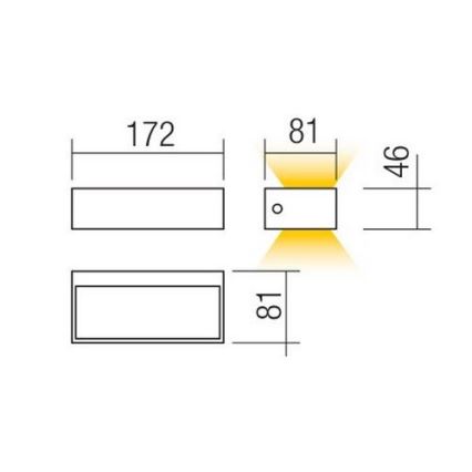 Redo 90153 - LED Zunanja stenska svetilka LAMPRIS 1xLED/9W/230V IP65