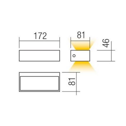 Redo 90153 - LED zunanja stenska svetilka LAMPRIS LED/9W/230V IP65