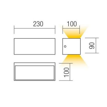 Redo 90154 - LED Zunanja stenska svetilka LAMPRIS 1xLED/12W/230V IP65