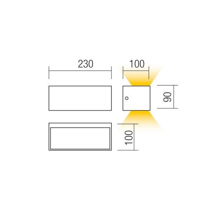 Redo 90154 - LED zunanja stenska svetilka LAMPRIS LED/12W/230V IP65