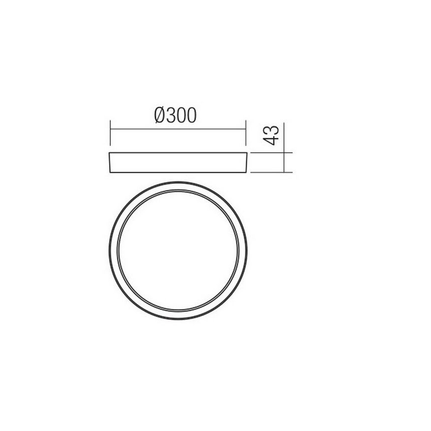 Redo 90156 - LED Zunanja stropna svetilka PONZA LED/18W/230V pr. 30 cm IP65