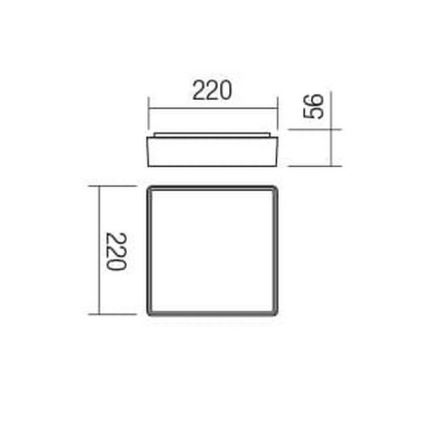 Redo 90157 - LED Zunanja stropna svetilka MARINA LED/12W/230V 22x22 cm IP65 antracit