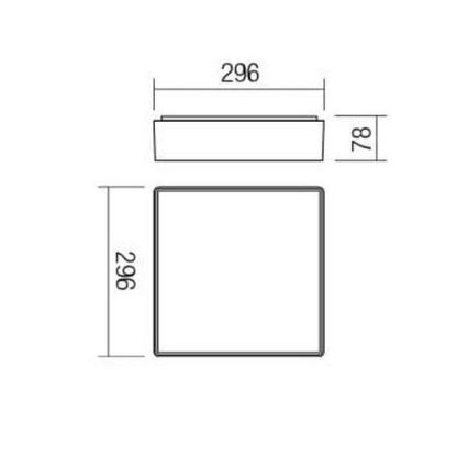Redo 90158 - LED Zunanja stropna svetilka MARINA LED/16W/230V 29,6x29,6 cm IP65 antracit