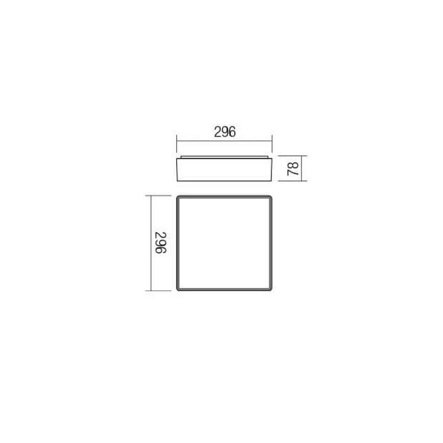 Redo 90158 - LED Zunanja stropna svetilka MARINA LED/16W/230V 29,6x29,6 cm IP65 antracit
