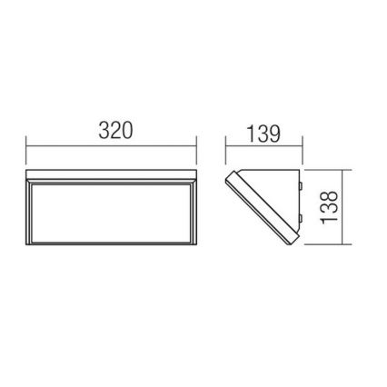 Redo 90160 - LED zunanje stensko svetilo MAKO LED/21W/230V IP65
