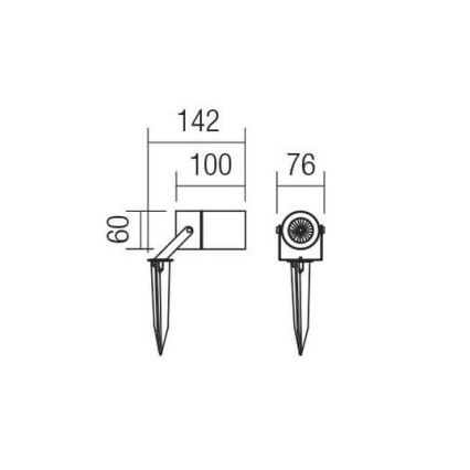 Redo 90183 - Zunanja svetilka PIT 1xGU10/35W/230V IP65