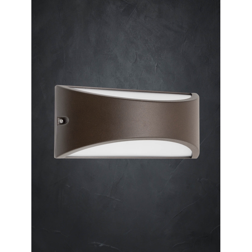 Redo 90192 - LED Zunanja stenska svetilka SCUDO LED/10W/230V 3000K IP54 rjava