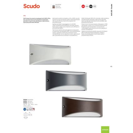 Redo 90192 - LED Zunanja stenska svetilka SCUDO LED/10W/230V 3000K IP54 rjava