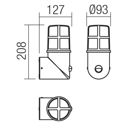 Redo 90199 - Zunanja svetilka s senzorjem TRITON 1xE27/28W/230V IP54 medenina