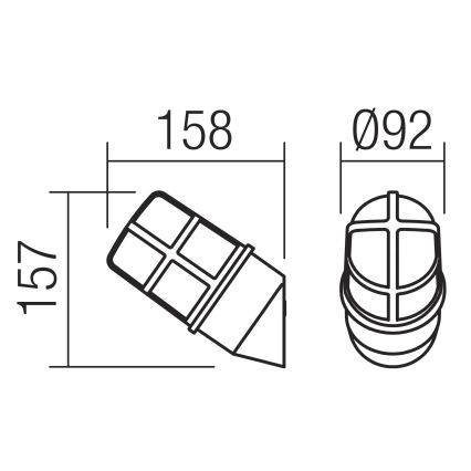 Redo 90202 - Zunanja stenska svetilka TRITON 1xE27/28W/230V IP54 medenina