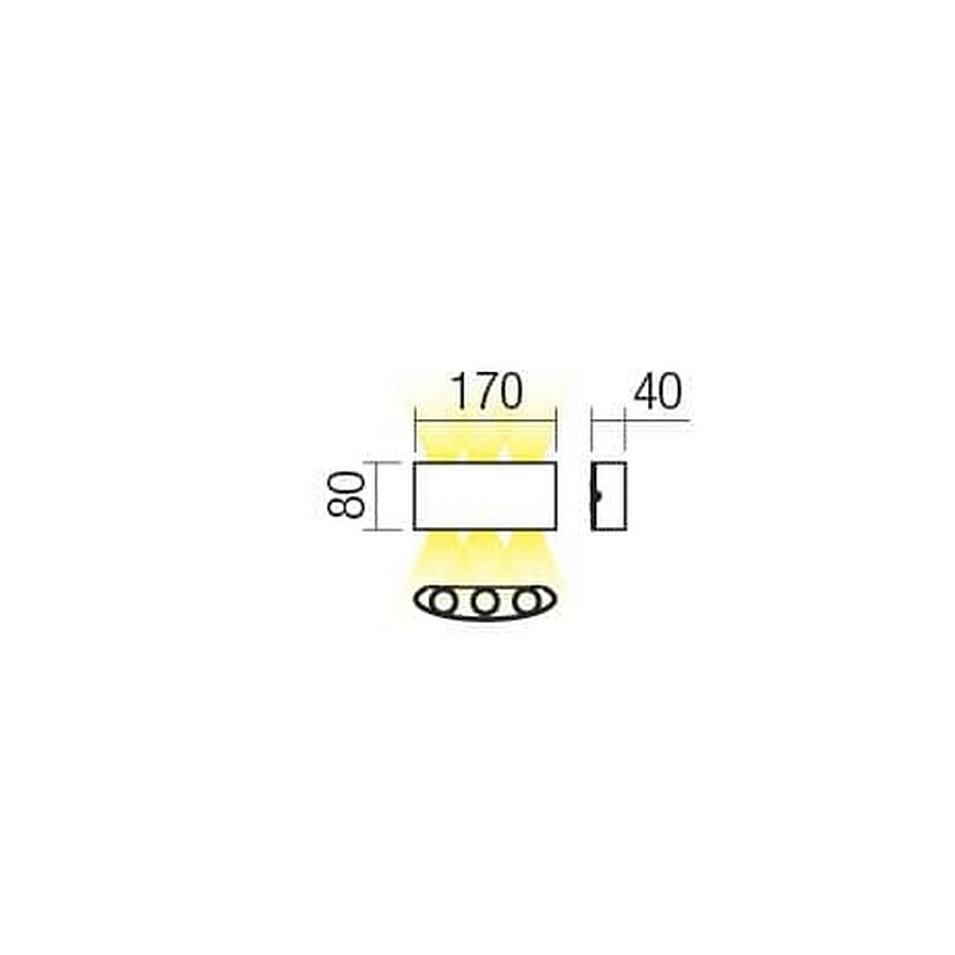 Redo 90226 - LED Zunanja stenska svetilka FABO LED/6W/230V 3000K IP54 siva