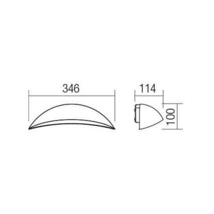 Redo 90235 - LED zunanja stenska svetilka PALMA LED/18W/230V 3000K IP54 antracitna