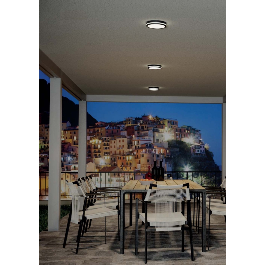 Redo 90286 - LED Zunanja stropna svetilka ISOLA LED/24W/230V pr. 26 cm 3000/4000/6500K IP54 antracit