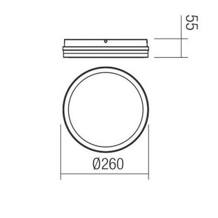 Redo 90286 - LED Zunanja stropna svetilka ISOLA LED/24W/230V pr. 26 cm 3000/4000/6500K IP54 antracit