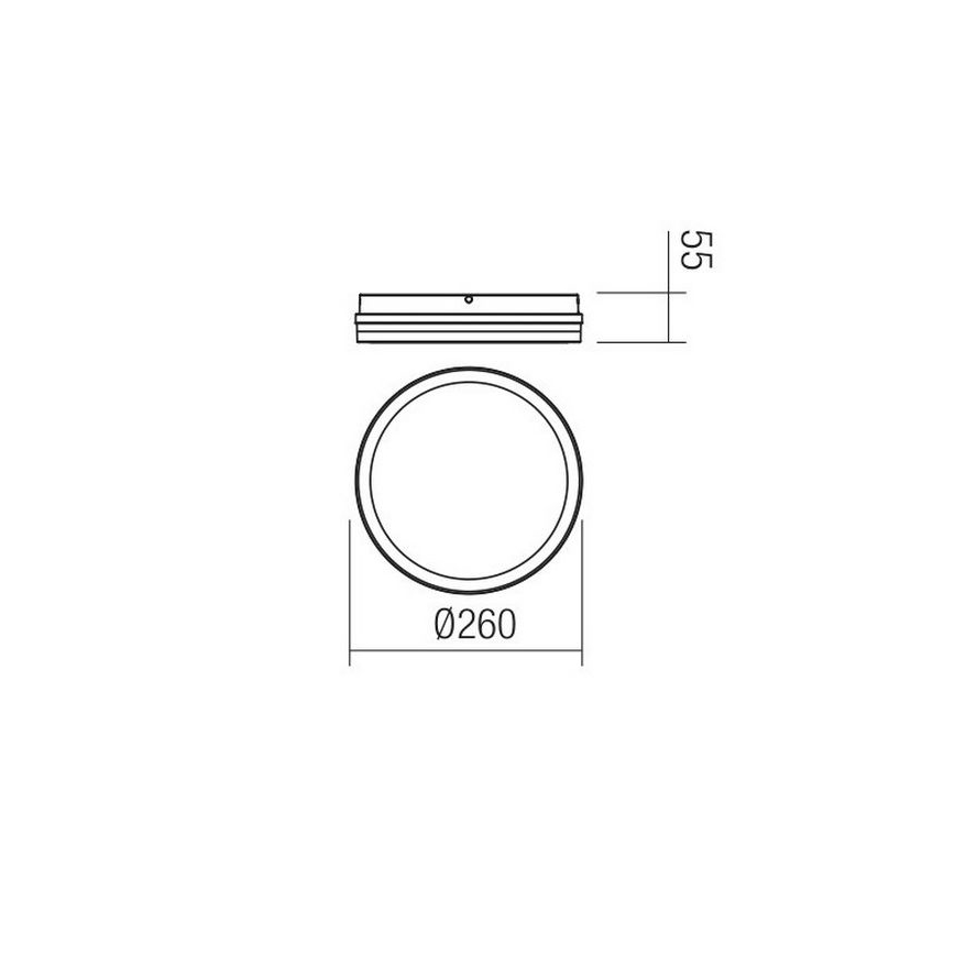 Redo 90286 - LED Zunanja stropna svetilka ISOLA LED/24W/230V pr. 26 cm 3000/4000/6500K IP54 antracit