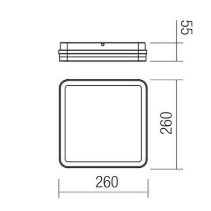 Redo 90292 - LED Zunanja stropna svetilka s senzorjem ISOLA LED/24W/230V 26x26 cm 3000/4000/6500K IP54 antracit