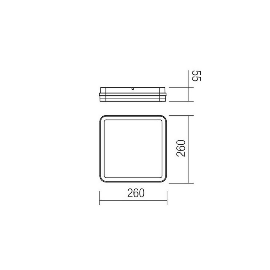 Redo 90292 - LED Zunanja stropna svetilka s senzorjem ISOLA LED/24W/230V 26x26 cm 3000/4000/6500K IP54 antracit