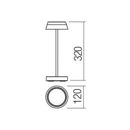 Redo 90306 - LED Zatemnitvena namizna svetilka na dotik ILUNA LED/2,5W/5V 2700-3000K 3000 mAh IP65 bela