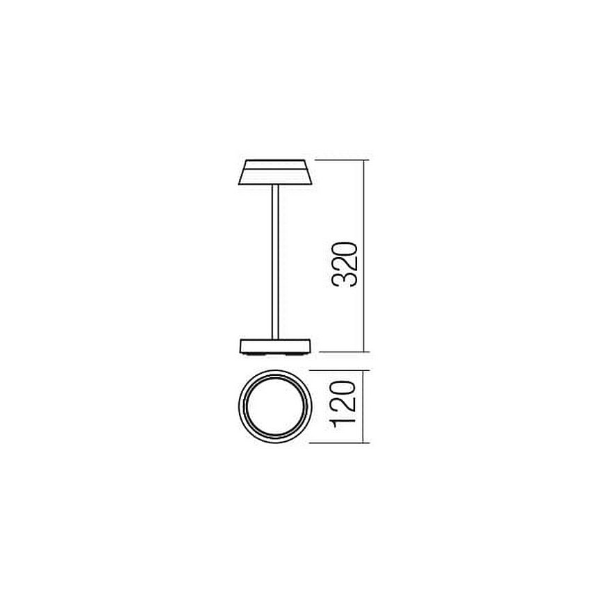 Redo 90306 - LED Zatemnitvena namizna svetilka na dotik ILUNA LED/2,5W/5V 2700-3000K 3000 mAh IP65 bela