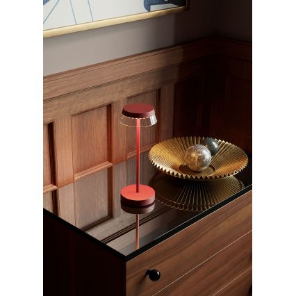 Redo 90311- LED Zatemnitvena namizna svetilka na dotik ILUNA LED/2,5W/5V 2700-3000K 3000 mAh IP65 rdeč