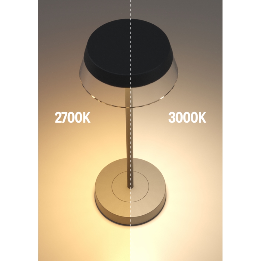 Redo 90312 - LED Zatemnitvena namizna svetilka na dotik ILUNA LED/2,5W/5V 2700-3000K 3000 mAh IP65 črna