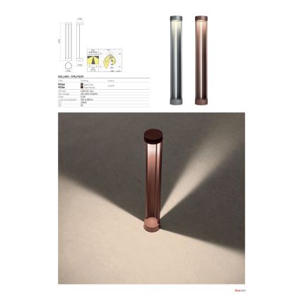 Redo 90365 - LED zunanja svetilka ZEUS LED/11,5W/230V 3000K 75 cm IP54 antracit