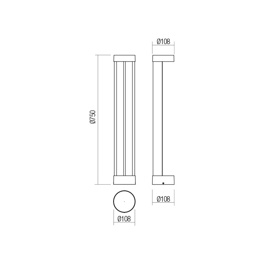 Redo 90365 - LED zunanja svetilka ZEUS LED/11,5W/230V 3000K 75 cm IP54 antracit