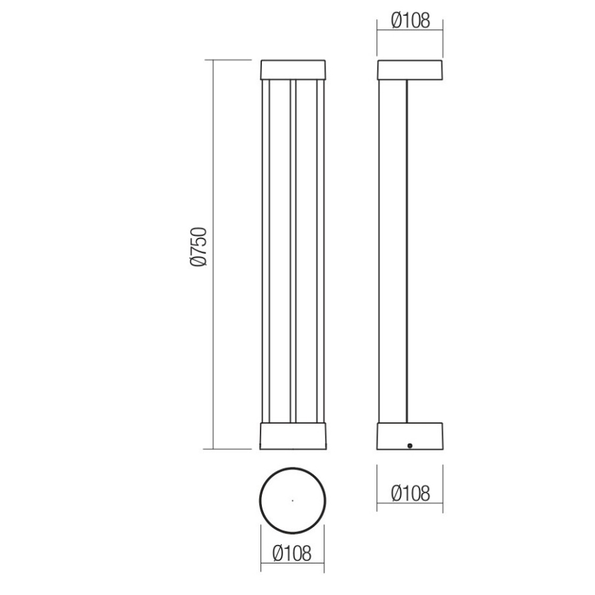 Redo 90366 - LED zunanja svetilka ZEUS LED/11,5W/230V 3000K 75 cm IP54 rjava