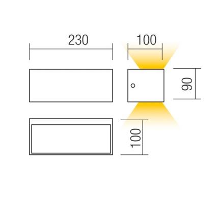 Redo 90373 - LED Zunanja stenska svetilka LAMPRIS LED/13W/230V IP65 bela