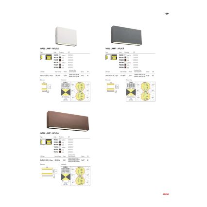 Redo 90376 - LED Zunanja stenska svetilka KAMAL LED/4,4W/230V 3000K IP54 siva