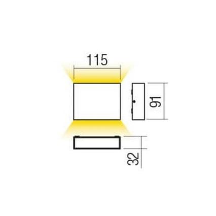 Redo 90376 - LED Zunanja stenska svetilka KAMAL LED/4,4W/230V 3000K IP54 siva