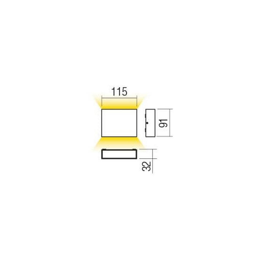 Redo 90376 - LED Zunanja stenska svetilka KAMAL LED/4,4W/230V 3000K IP54 siva