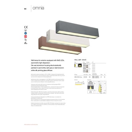 Redo 90395 - LED Zunanja stenska svetilka OMNIA LED/12W/230V 3000K IP54 rjava