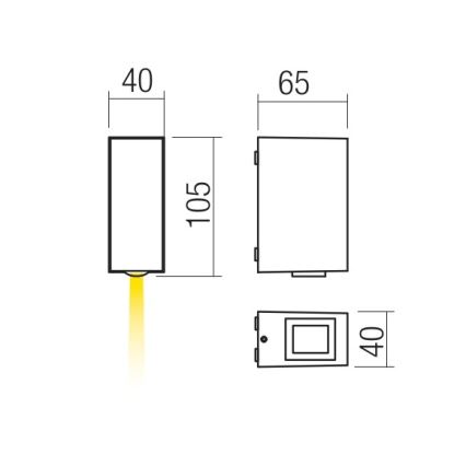 Redo 90413 - LED Zunanja stenska svetilka ACE LED/3,36W/230V 3000K IP54 bela